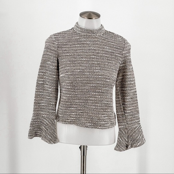 Zara metallic bell sleeve crop top - Picture 1 of 7